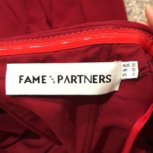 NWT Fame & Partners Formal Gown Maxi Dress Size 6 Red Cut Out Sides Strapless - Picture 5 of 9